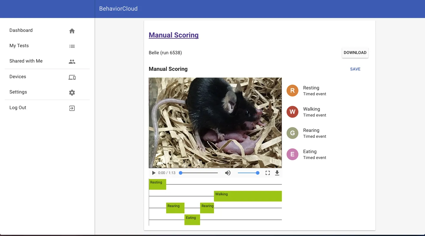 Scoring maternal behavior