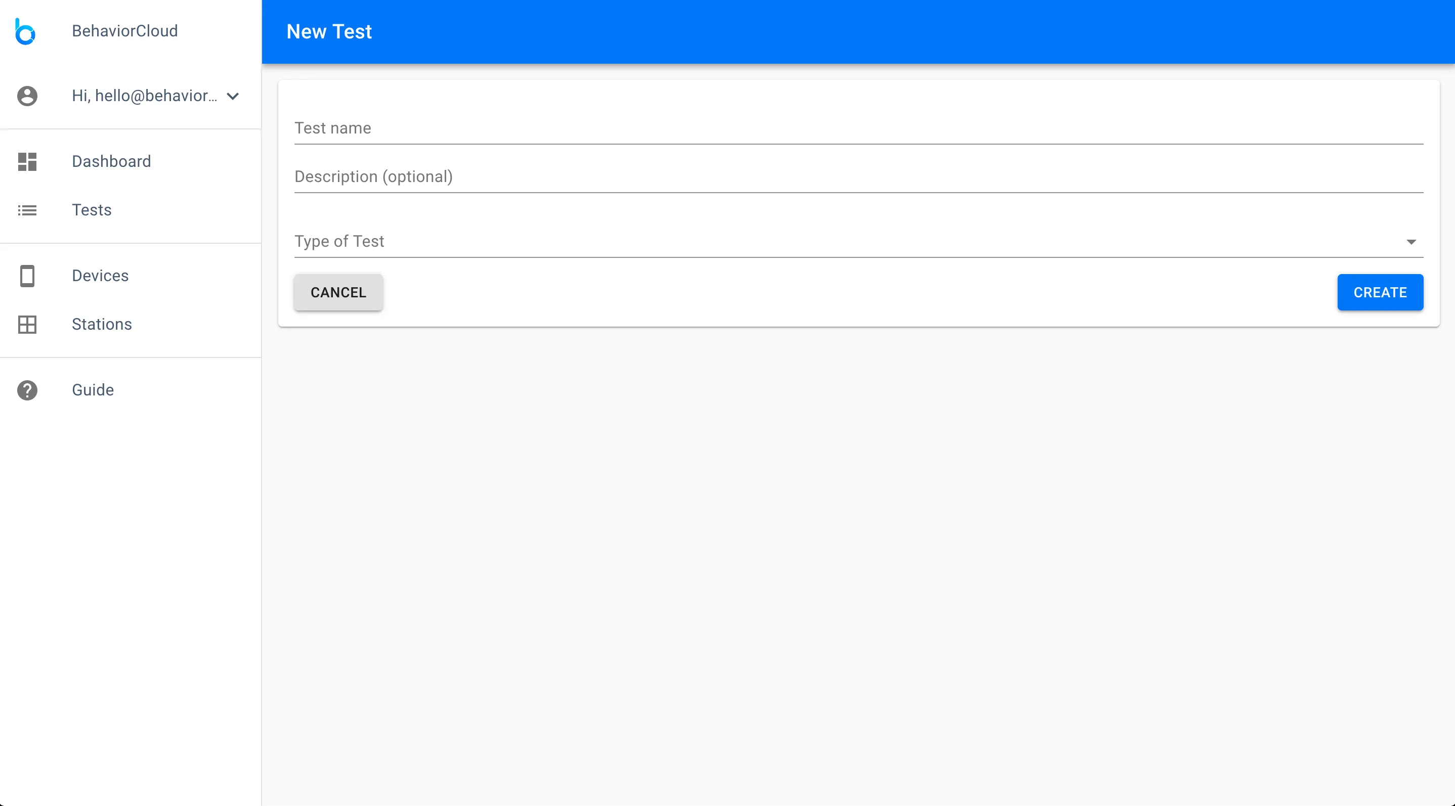 Create a new test