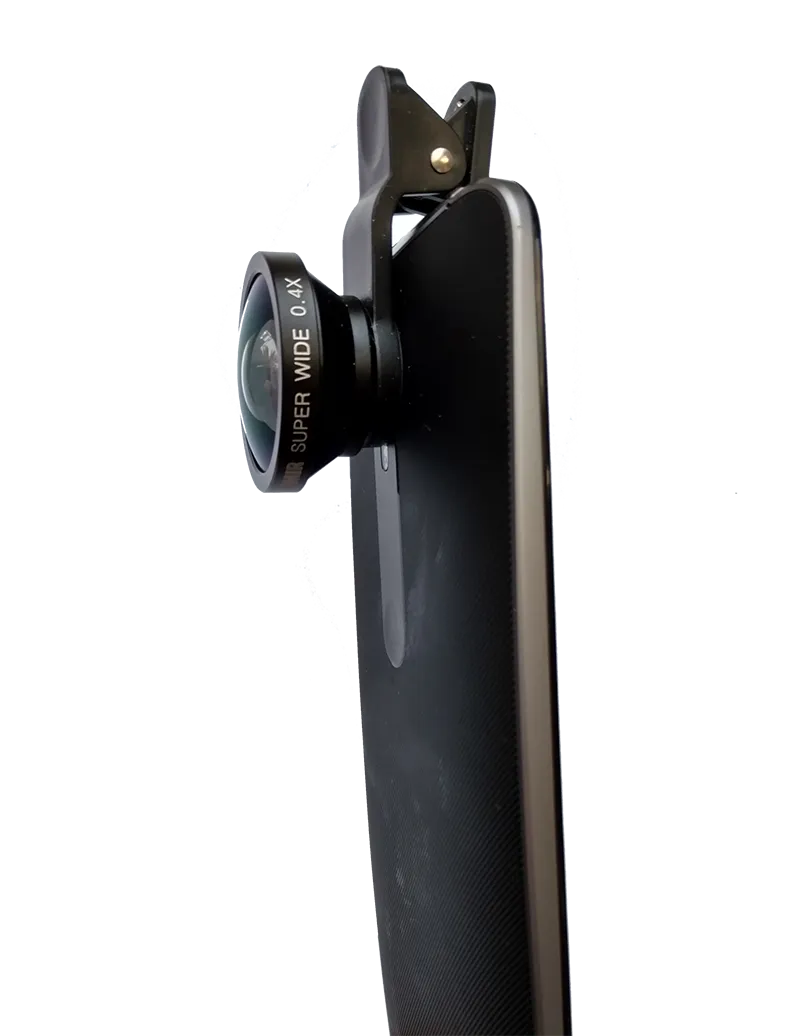 Smartphone with wide angle lens